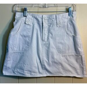 Sonoma Life Style White Denim Mini Skort Womens 4P Petite Cotton Utility Pocket